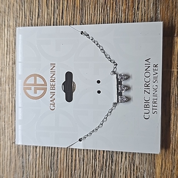 GIANI BERNINI Cubic Zirconia Bar 18" Pendant Sterling Silver Necklace - Picture 2 of 3